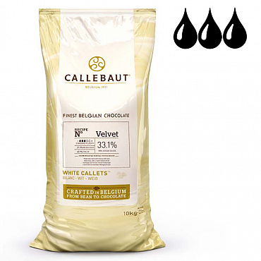 шоколад натур. Select белый "Callebaut" VELVET 32%  Бельгия 10 кг МЕШОК